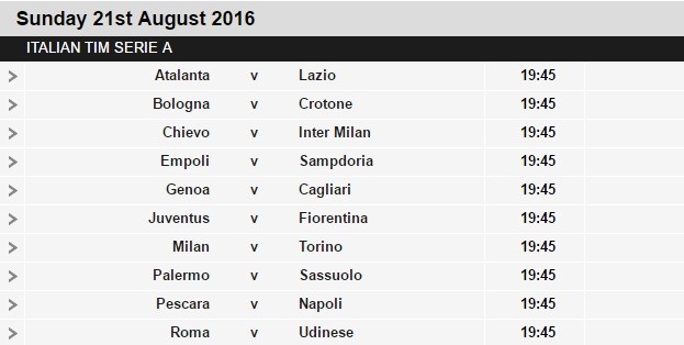 Serie A schedule 1