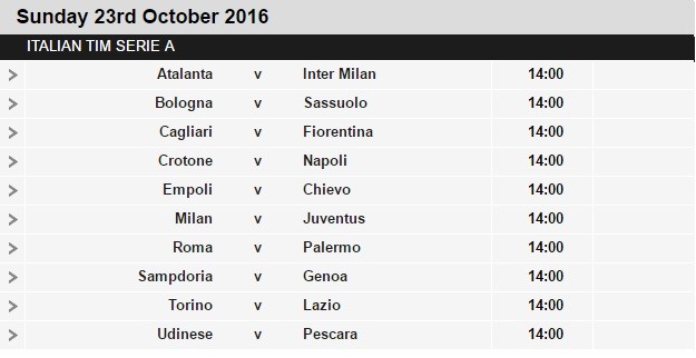 Serie A schedule 9